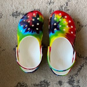 Rainbow Tie-dye kids crocs